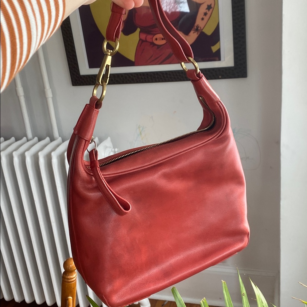 Y2k Coach Amanda 6950 dark red burgundu Leather Hobo Bag